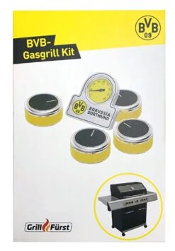 Grillfürst G591E Borussia Dortmund Edition 5-Brenner Einbaugrill Mit Heckbrenner Und Edelstahl Rosten 19 Grillfürst G591E Borussia Dortmund Edition 5-Brenner Einbaugrill Mit Heckbrenner Und Edelstahl Rosten -Party-Bbq BVB Gasgrill Kit 1