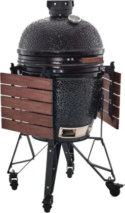 The Bastard Keramikgrill Classic Large - Complete - Schwarz Glänzend - Modell 2023 -Party-Bbq Bastard Grill Large Complete Tische abgeklapptBC201