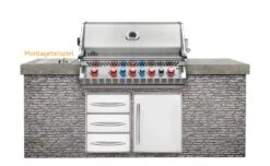 Napoleon Prestige Pro 665-3 Edelstahl Einbaugrill Gas - Inkl. Drehspieß - Modell 2023 -Party-Bbq Napoelon Prestige Pro 665 Einbaugrill Montagebeispiel 1