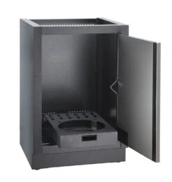 Napoleon Outdoor Küche Oasis 100 Mit LEX 485 Edelstahl Einbaugrill Ohne Vordefinierte Arbeitsplatte -Party-Bbq Napoleon Gasflaschen Unterschrank Tuer offen 3