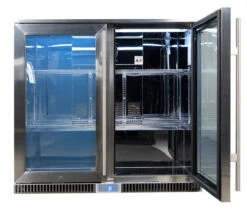 Napoleon Outdoor - Kühlschrank, 210 Liter, 2-türig Mit Doppelverglasung Und LED Beleuchtung - Wasserdicht Nach IP24 -Party-Bbq Napoleon Outdoor Kueche Kuehlschrank leer Tuer offen rechts