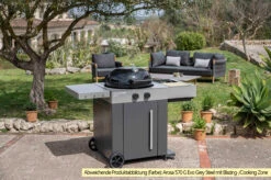 Outdoorchef Gas Kugelgrill Arosa 570 G Evo Black Style - Inkl. Blazing-/Cooking Zone Kit Plus Und Plancha -Party-Bbq Outdoorchef Arosa 570 G Evo Grey Steel Blazing Zone