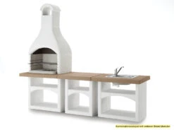 Palazzetti Outdoor Küche: Modul Grillkamin Brioni Inkl. Montagematerial -Party-Bbq Palazzetti Grillkamin Brioni Outdoor Kueche Kombi