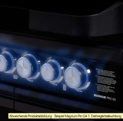 Rösle Gasgrill Magnum PRO G3 - X-DEAL Inkl. Abdeckhaube, Gusseisen Grillplatte Und Drehspieß - Modell 2023 -Party-Bbq Roesle Magnum Pro Drehregler beleuchtet Beispiel G4 S 1