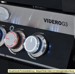 Rösle Gasgrill Videro G2 Schwarz - Modell 2022 Inkl. Abdeckhaube 16 Rösle Gasgrill Videro G2 Schwarz - Modell 2022 Inkl. Abdeckhaube -Party-Bbq Roesle Videro Drehreglerbeleuchtung Berispiel G3 1