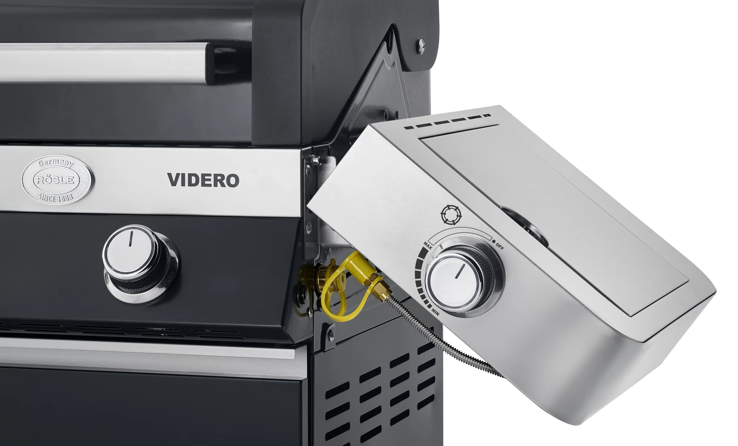 Rösle Gasgrill Videro G6-S VARIO+ Schwarz - Modell 2023 - SMART Deal Inkl. Grillfürst Grill Control + Abdeckhaube Und Grillplatte 9 Rösle Gasgrill Videro G6-S VARIO+ Schwarz - Modell 2023 - SMART Deal Inkl. Grillfürst Grill Control + Abdeckhaube Und Grillplatte – Bild 9