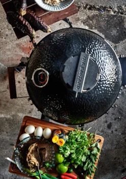 The Bastard Keramikgrill Classic Medium - Complete - Schwarz Glänzend - Modell 2023 -Party-Bbq The Bastard Classic Medium Keramikgrill Seitenablagen