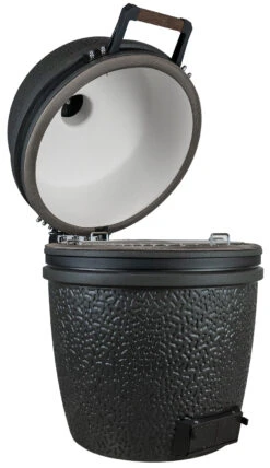 The Bastard Keramikgrill VX Large - Solo - Schwarz Matt - Modell 2023 16 The Bastard Keramikgrill VX Large - Solo - Schwarz Matt - Modell 2023 -Party-Bbq The Bastard VX Keramikgrill Large Solo offen links