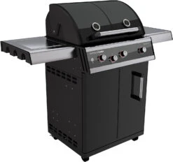 Outdoorchef Dualchef 325 G Gasgrill Mit Seitenkocher + BLAZING ZONE Infrarotbrenner + DGS Gusseisen Grillrost 2 Stk. + DGS Gemüse Grillrost 2 Stk. -Party-Bbq outdoorchef dualchef 325 g seitlich 18 700 02 1